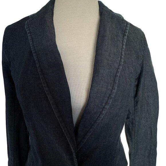Sundance Women's Size 6 Blue Denim Cotton Tania Blazer Jacket One Button - Picture 4 of 14
